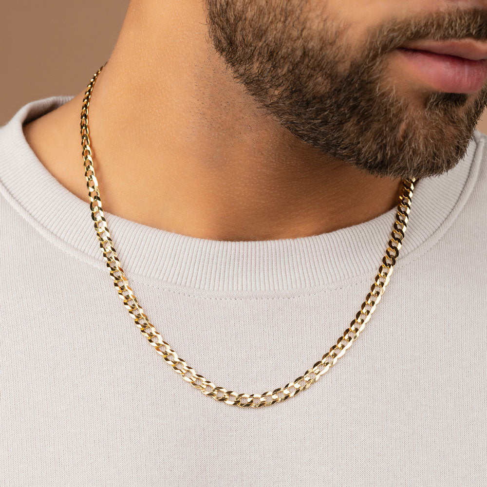 10k 14k Solid Gold Curb Cuban Chain Necklace The Gold Gods 5.5mm 22 inch