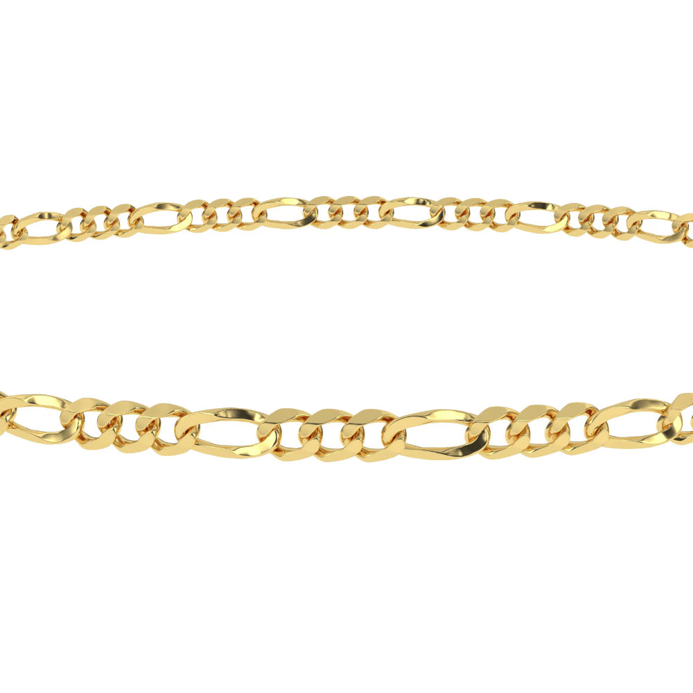 Men's Solid Gold Figaro Link Chain The Gold Gods front View 2