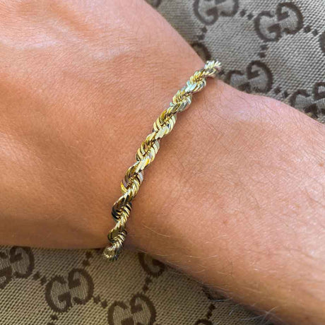 Solid 6mm Gold Rope Bracelet The Gold Gods