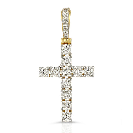 14k Solid Gold Diamond Cross Pendant (.80 CTW) The Gold Gods