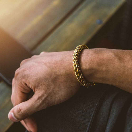 Franco Box Gold Bracelet The Gold Gods lifestyle look