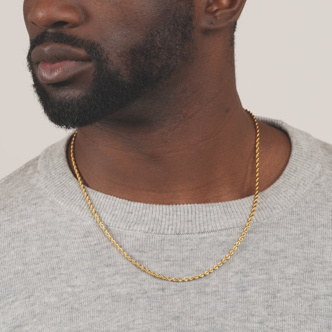 Gold Rope Chain mens jewelry gold gods on neck video 