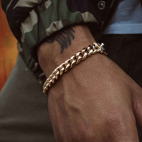 Miami Cuban Link Bracelet (8mm) The Gold Gods lifestyle look