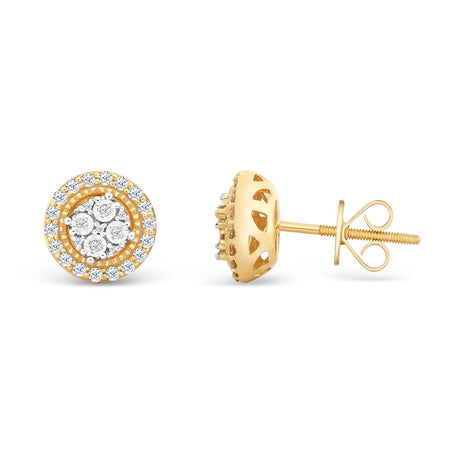 14k Solid Gold Diamond Halo Stud Men's Earrings (.33CTW) The Gold Gods 2