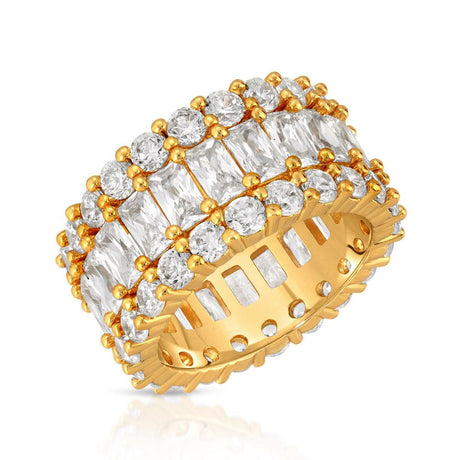 3 Row Diamond Baguette Eternity Ring The Gold Gods 