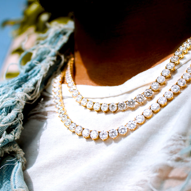 DIAMOND BUTTERCUP TENNIS GOLD CHAIN (6MM)