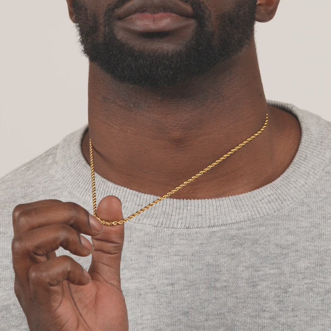 Rope Chain mens jewelry The gold gods neck video