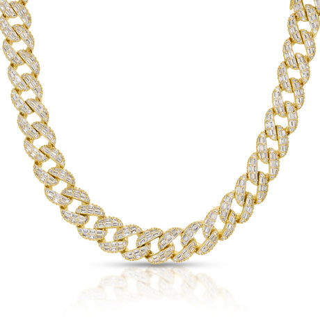 Gold 20mm Emerald Cut Diamond Cuban Chain Gold Gods 1