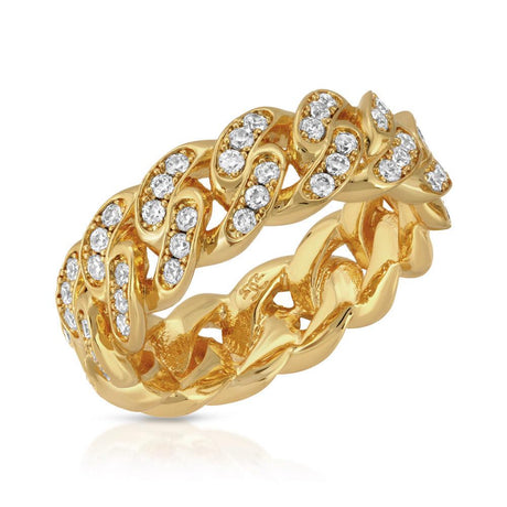 6mm Gold Diamond Cuban Ring The Gold Gods 