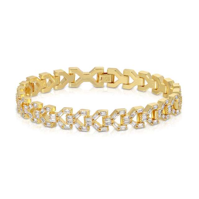 Micro Diamond Y Link Bracelet (8mm) The Gold Gods 1