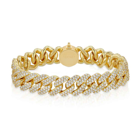 Diamond Cuban Link Bracelet 12mm The Gold Gods front