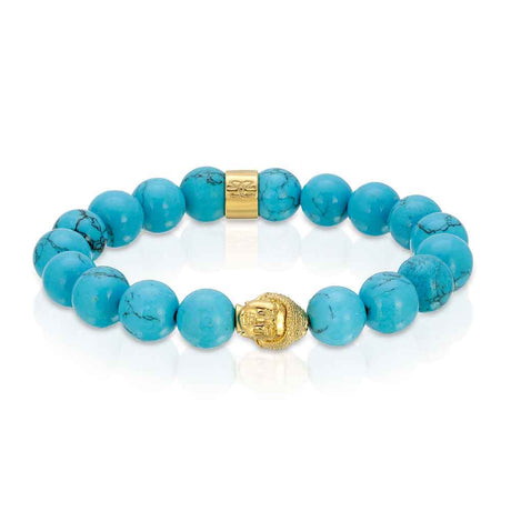 Turquoise Buddha Head Beaded Bracelet The Gold Gods