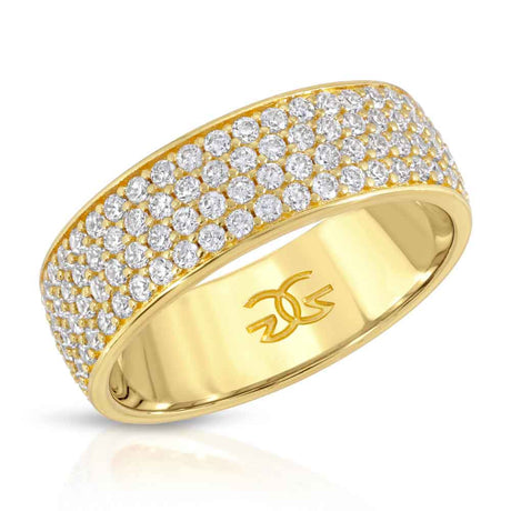 Diamond 4-Row Micro Eternity Ring  The Gold Gods  Front