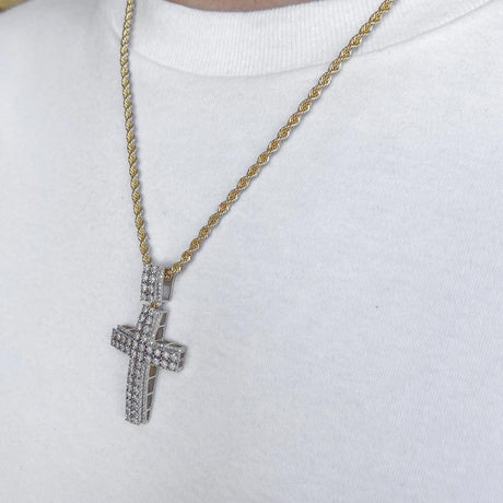 10k Solid Gold Diamond Cross Pendant (1.35 CTW)  | The Gold Gods 1