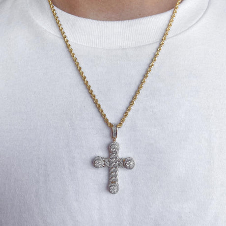 14k Solid Gold Diamond Cuban Cross Pendant (1 CTW)  | The Gold Gods 3