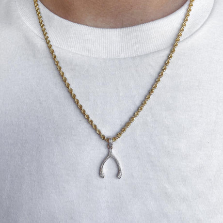 10k Solid Gold Diamond Wishbone Pendant (.15 CTW) | The Gold Gods 2