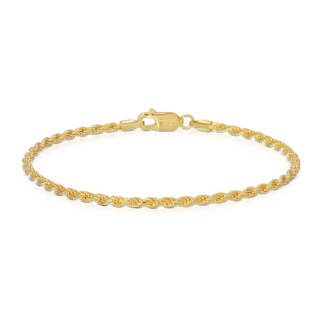 Vermeil Rope Gold Bracelet (2.5mm) The Gold Gods