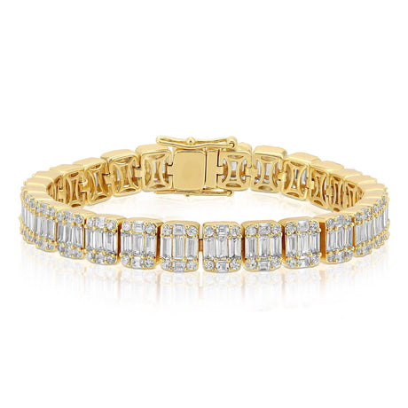 Diamond Baguette Tennis Bracelet The Gold Gods close up view