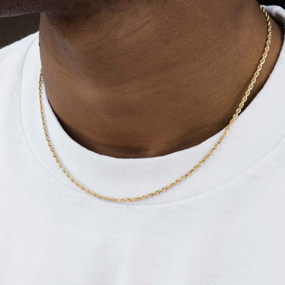 Solid Gold Hollow Rope Chain The Gold Gods 18'' 2.5MM