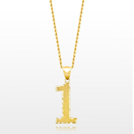 10k Solid Gold Large Jersey Number Pendant The Gold Gods 1