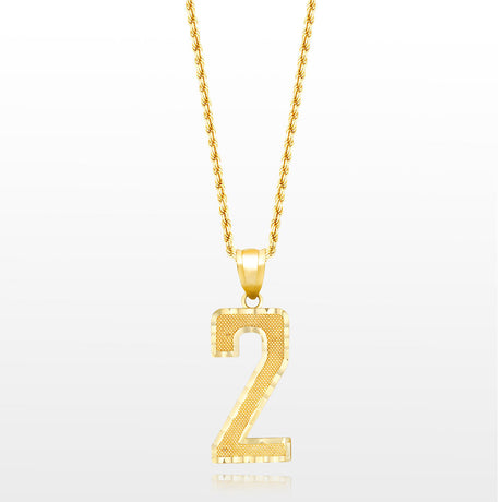 10k Solid Gold Large Jersey Number Pendant The Gold Gods 2