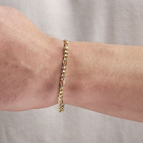 Solid Gold Figaro 4.5mm Bracelet The Gold Gods