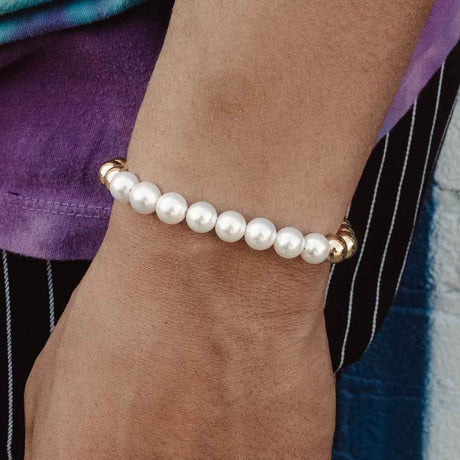 Half & Half Gold Pearl Bracelet The Gold Gods 1