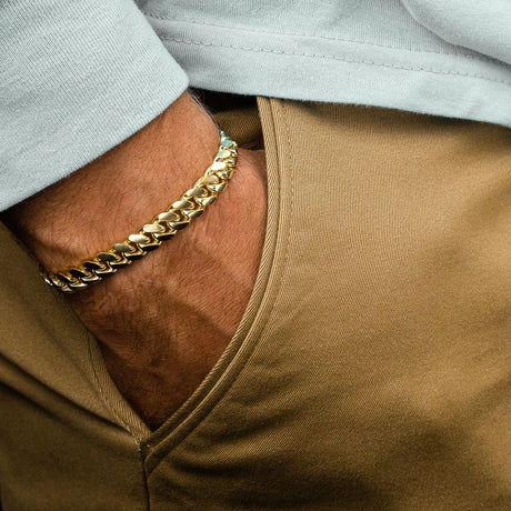 Solid Gold Miami Cuban Link Bracelet The Gold Gods 8mm