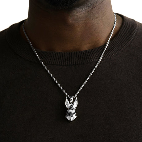 he-gold-gods-mens-jewelry-18k-white-gold-plated-anubis-v2-pendant-WGANUBC2RC22-on-model