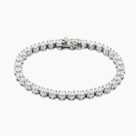 White Gold 4mm Diamond Buttercup Tennis Bracelet The Gold Gods