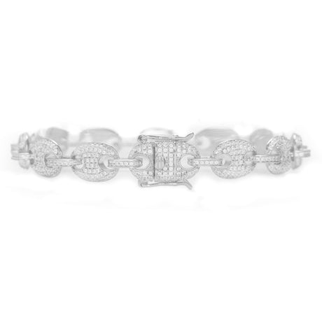 Diamond Puff Bracelet White Gold