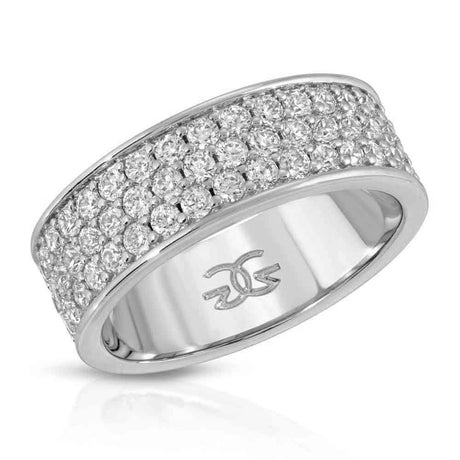 Diamond 3-Row Micro Eternity Ring The Gold Gods white gold