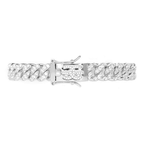 White Gold Diamond Cuban Link Bracelet 10mm The The Gold Gods