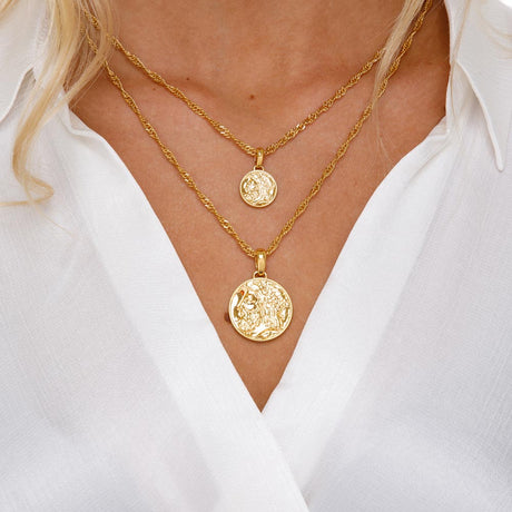 Women's Zeus Ancient Coin Necklace Gold Goddess 4