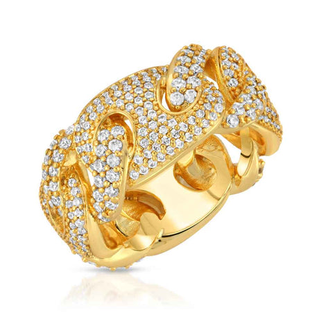 Women's Diamond Puff Cuban Ring