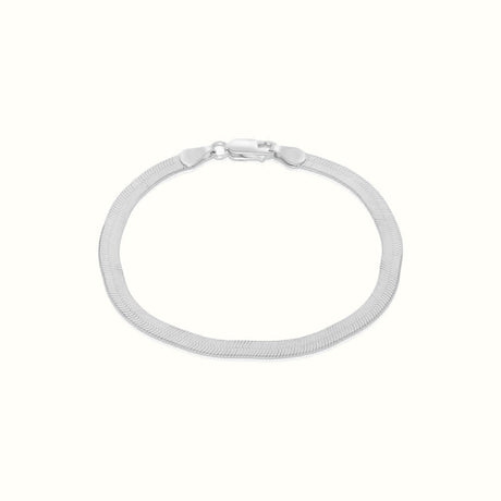 Women's Silver Herringbone Bracelet 4mm The Gold Goddess Women’s Jewelry By The Gold Gods