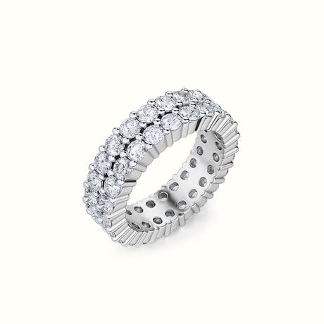 Women's Silver Dual Diamond Eternity Ring The Gold Goddess Women’s Jewelry By The Gold Gods