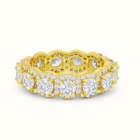 Women's Vermeil Diamond Eternity Halo Ring The Gold Goddess Women’s Jewelry By The Gold Gods