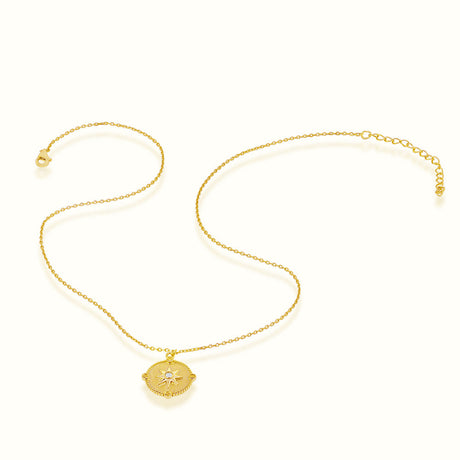 Women's Vermeil Diamond Star Coin Necklace Pendant The Gold Goddess Women’s Jewelry By The Gold Gods