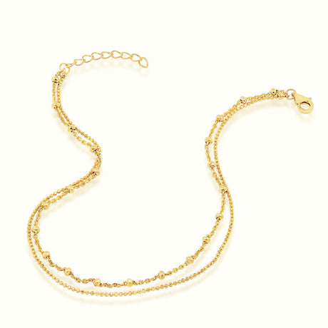 Women's Vermeil Dual Chain Anklet The Gold Goddess Women’s Jewelry By The Gold Gods