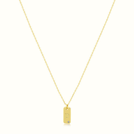 Women's Vermeil Letter D Plate Necklace Pendant The Gold Goddess Women’s Jewelry By The Gold Gods