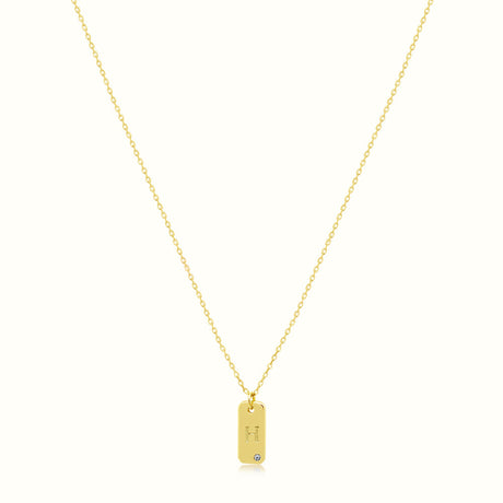 Women's Vermeil Letter H Plate Necklace Pendant The Gold Goddess Women’s Jewelry By The Gold Gods