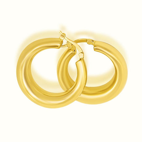 Women's Vermeil Puffed Hoop Earrings The Gold Goddess Women’s Jewelry By The Gold Gods