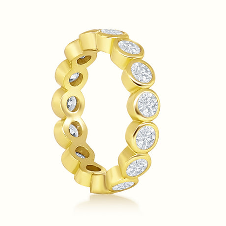 Women's Vermeil Round Diamond Bezel Ring The Gold Goddess Women’s Jewelry By The Gold Gods